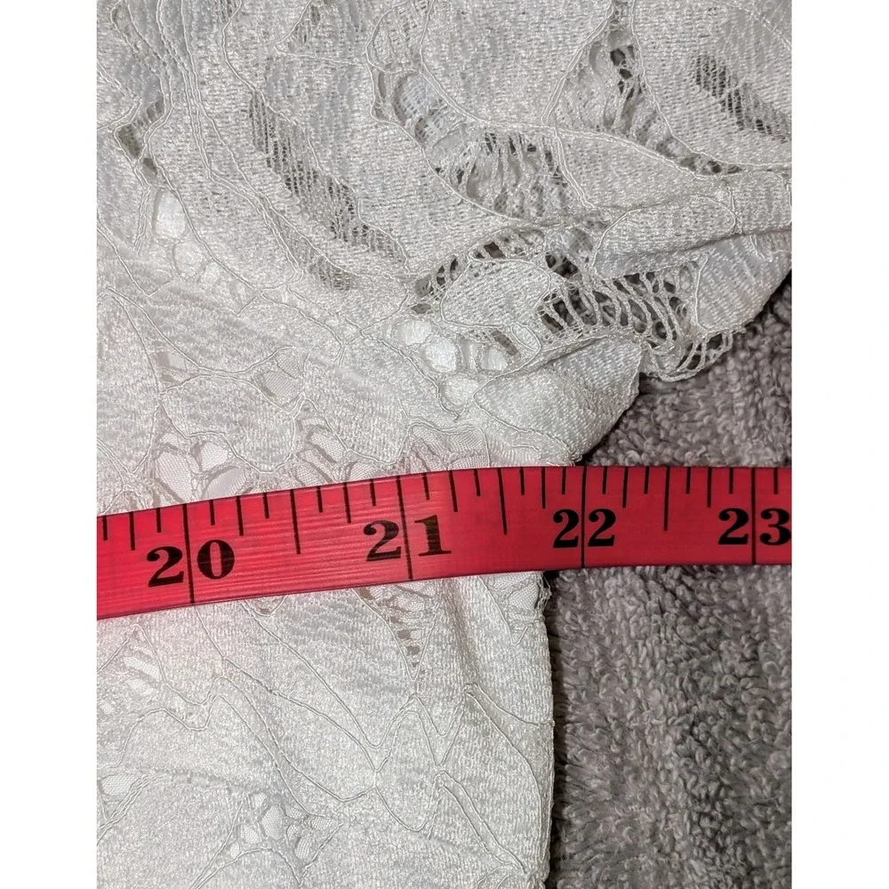 Allegra K White Lace Mock Neck Long Sleeve Mini Dress Women's Size L NWT NO BELT - Picture 6 of 11